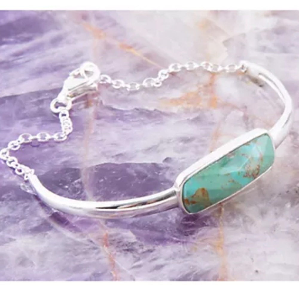 Barse Artisan Crafted Composite TurquoiseChained Cuff